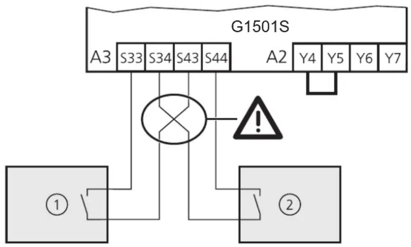 IFM G1501S - Raccordement de deux capteurs de sécurité mécaniques - 1