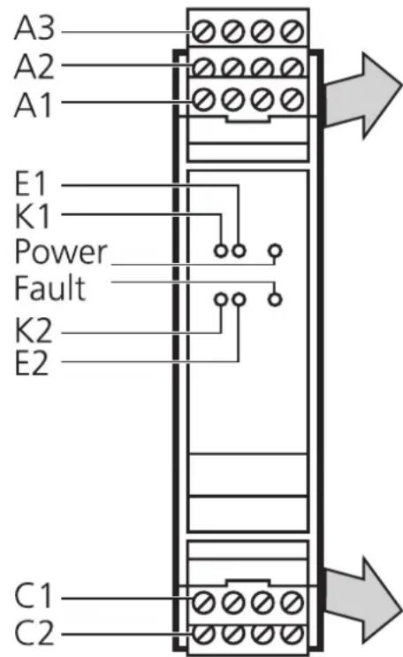 IFM G1501S - Eléments de visualisation et raccordement - 1