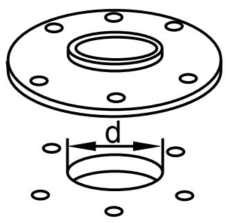 IFM LR3020 - タンク蓋への 3/4" NPTフランジプレートを使用する取付け - 1