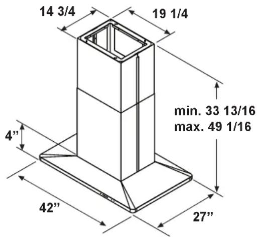 FRIGIDAIRE PLHV42P8CC - Dimensions - 1