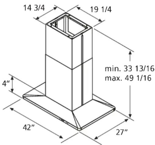 FRIGIDAIRE PLHV42P8CC - Dimensions - Table 1 - 1