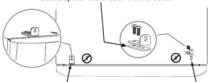 FRIGIDAIRE NLPWD15W - Locate spacer under each front bracket. - 1