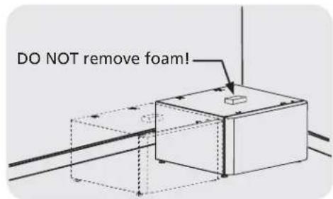 FRIGIDAIRE NLPWD15W - B) Preparing pedestal before mounting washer or dryer - 1