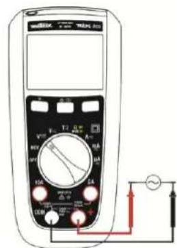 METRIX MTX 203 - Измерение напряжения перем. или пост. тока - 2