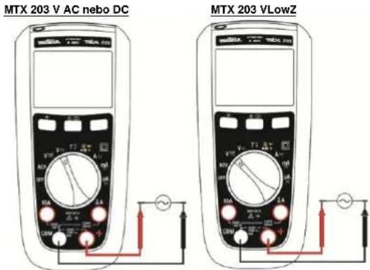 METRIX MTX 203 - Měření střídavého nebo stejnosměrného napěti - 1
