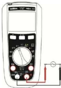 METRIX MTX 203 - Измерение напряжения перем. или пост. тока - 1