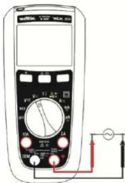 METRIX MTX 203 - Măsurarea tensiunii c.a. sau c.c. - 1