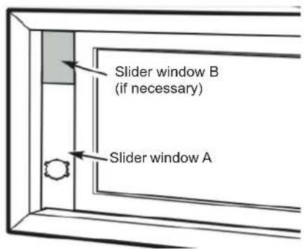 Slider window B (if necessary) Slider window A