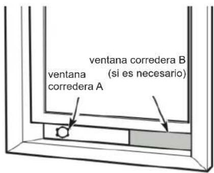ventana corredera B ventana (si es necesario) corredera A