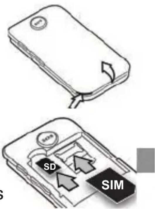 Amplicomms PowerTel M6750 - Introduire carte SIM, carte mémoire et batterie - 1