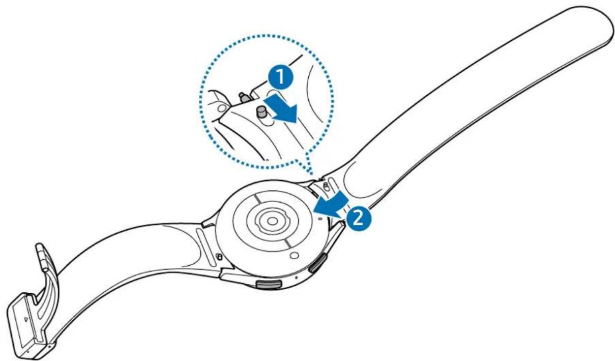 SAMSUNG Galaxy Watch 5 - Fixer ou retirer le bracelet - 2
