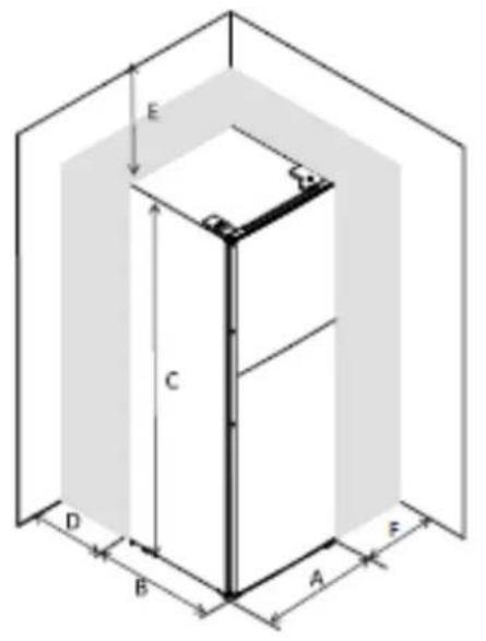 BRANDT BFD6540NW - Space required - 1