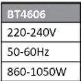 Becken BT4606 - TECHNISCHE SPEZIFKATIONEN - 1