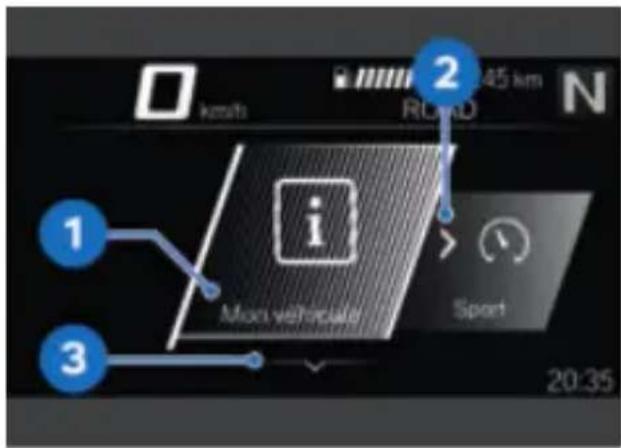 BMW S 1000 RR (2022) - Indications d'utilisation dans le menu principal - 1