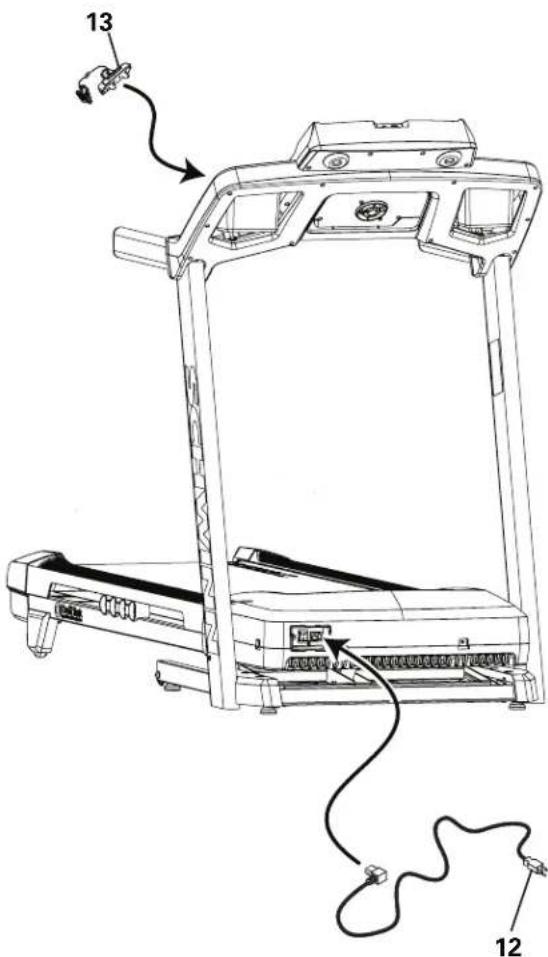 Schwinn 530 - Connectez le cordon d'alimentation et la clé de sécurité au chassinis - 2