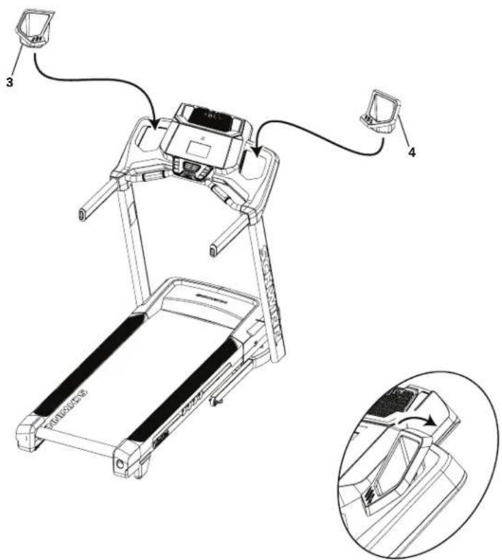 Schwinn 530 - Clipsez les plateaux de rangement sur la console - 1