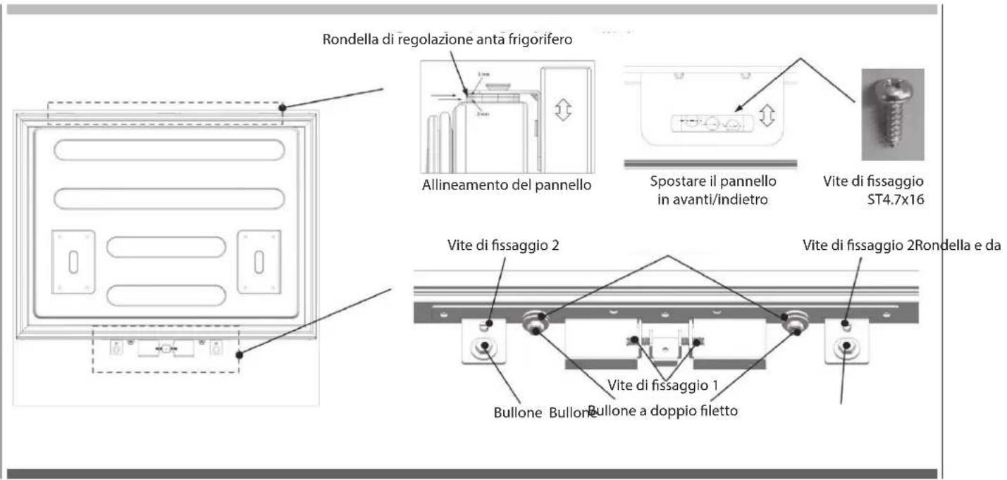 Fulgor Milano FBCD 761 TNF EDBL - Regolazione del pannello dell'anta frigorifero - 1