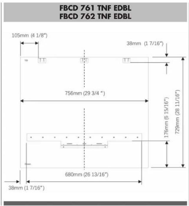 Fulgor Milano FBCD 761 TNF EDBL - Preparación de la puerta del mueble del congelador - 1