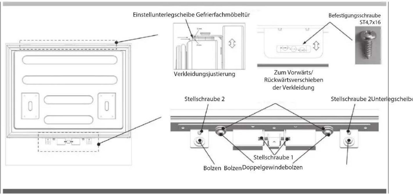 Fulgor Milano FBCD 761 TNF EDBL - Justierung der Kühlschranktfürverkleidung - 1