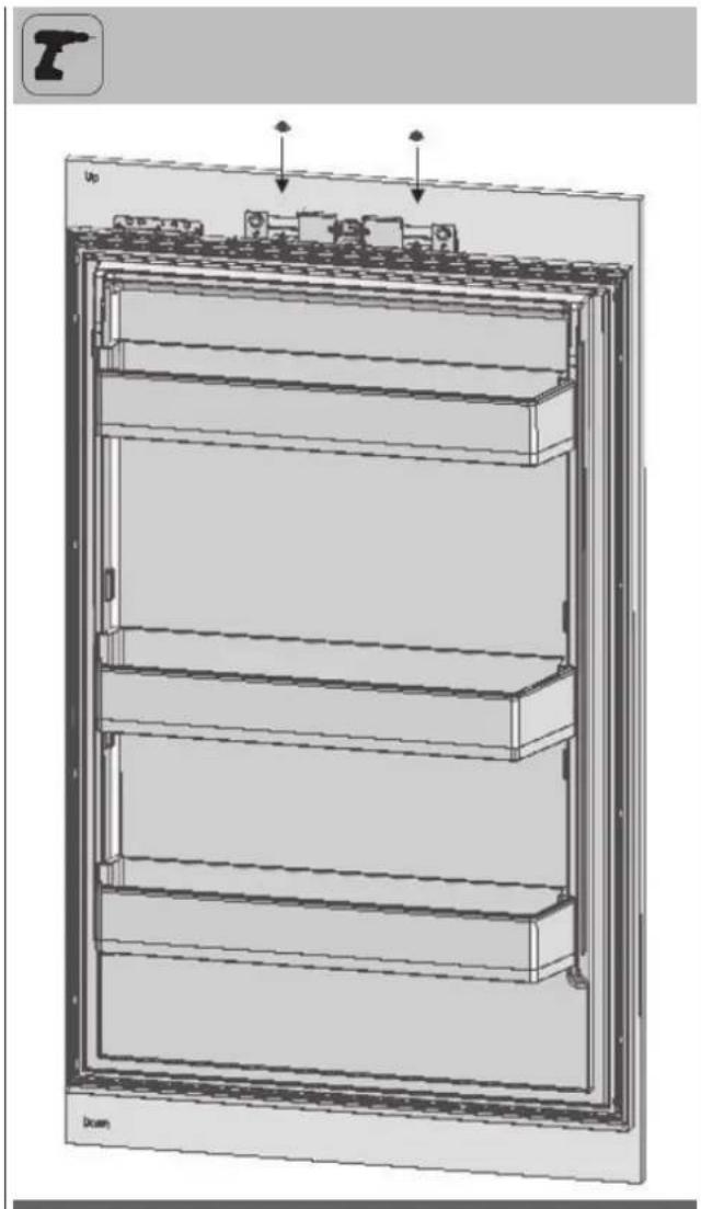 Fulgor Milano FBCD 761 TNF EDBL - Installazione dell'anta del mobile del frigorifero - 2