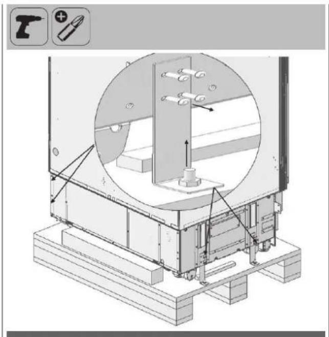 Fulgor Milano FBCD 761 TNF EDBL - Tirar o frigorifico da palette de madeira - 1