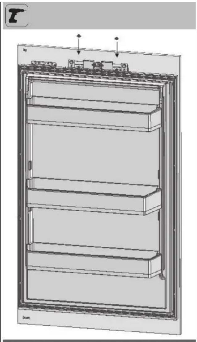 Fulgor Milano FBCD 761 TNF EDBL - Installation de la porte du meuble du réfrigérateur - 2