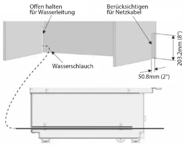 Fulgor Milano FBCD 761 TNF EDBL - Vorbereiten des Wasserschlauchs und des Netzsteckers - 2