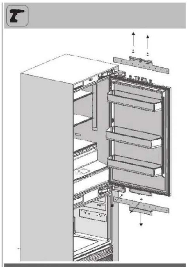 Fulgor Milano FBCD 761 TNF EDBL - Retrait des mécanismes de réglage du panneau sur le réfrigérateur - 1