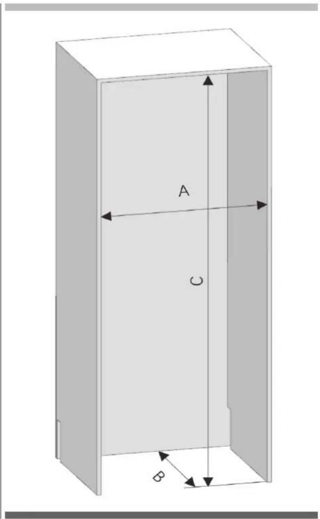 Fulgor Milano FBCD 761 TNF EDBL - Dimensions de la cabine - 1
