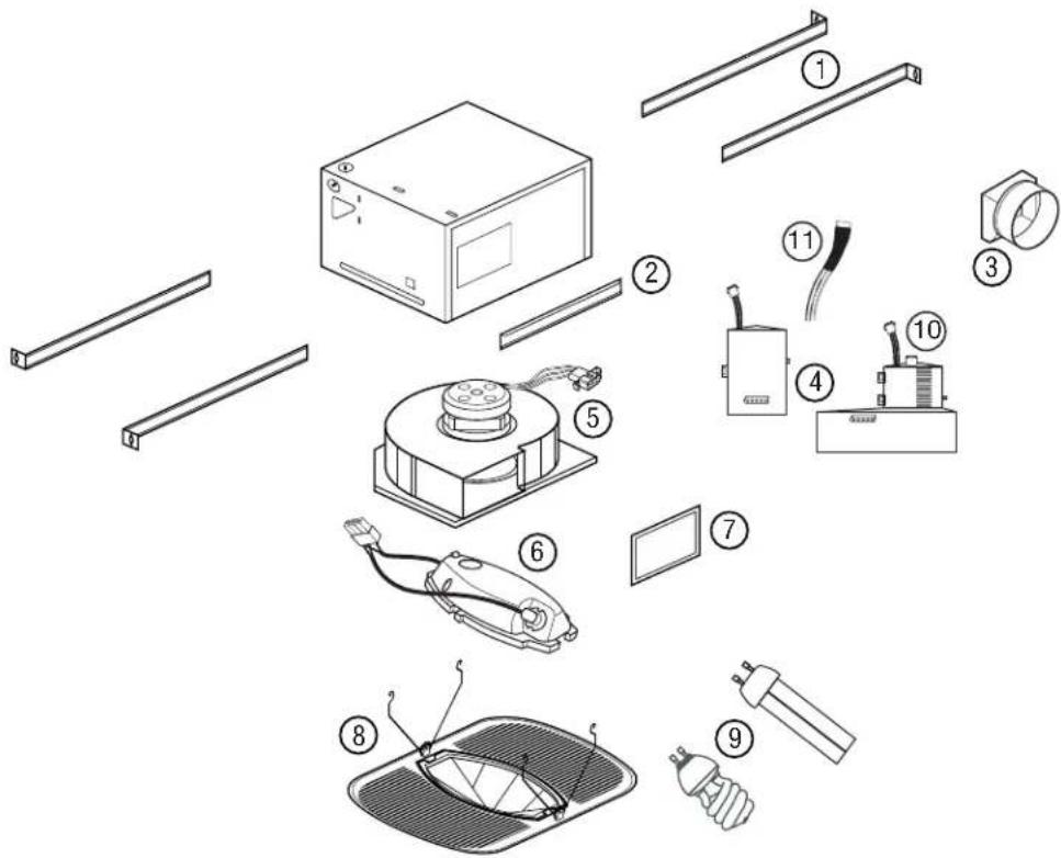 Air King LEDAK100D - REPLACEMENT PARTS DIAGRAM - 1
