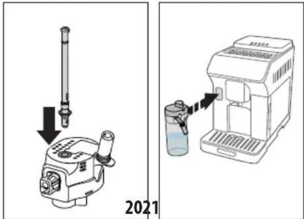 DELONGHI Eletta Explore ECAM450.55.G - Filling and attaching the milk carafes - 2