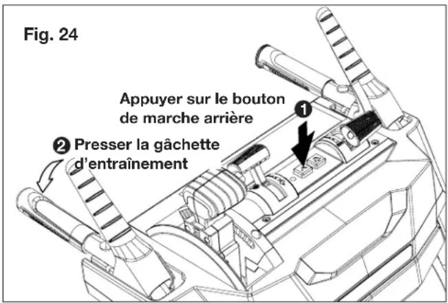 Snow Joe 24VX4SB24CT - Déplacement en marche arrière - 1