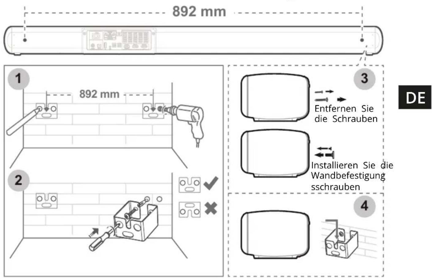 Krüger&Matz KM0556 - Wandmontage - 1