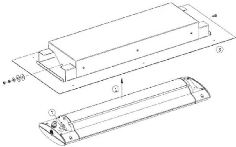 Etherma Solamagic SMS1PLUS1400T - Stap 1: Apparaat met kap vastschroeven - 2
