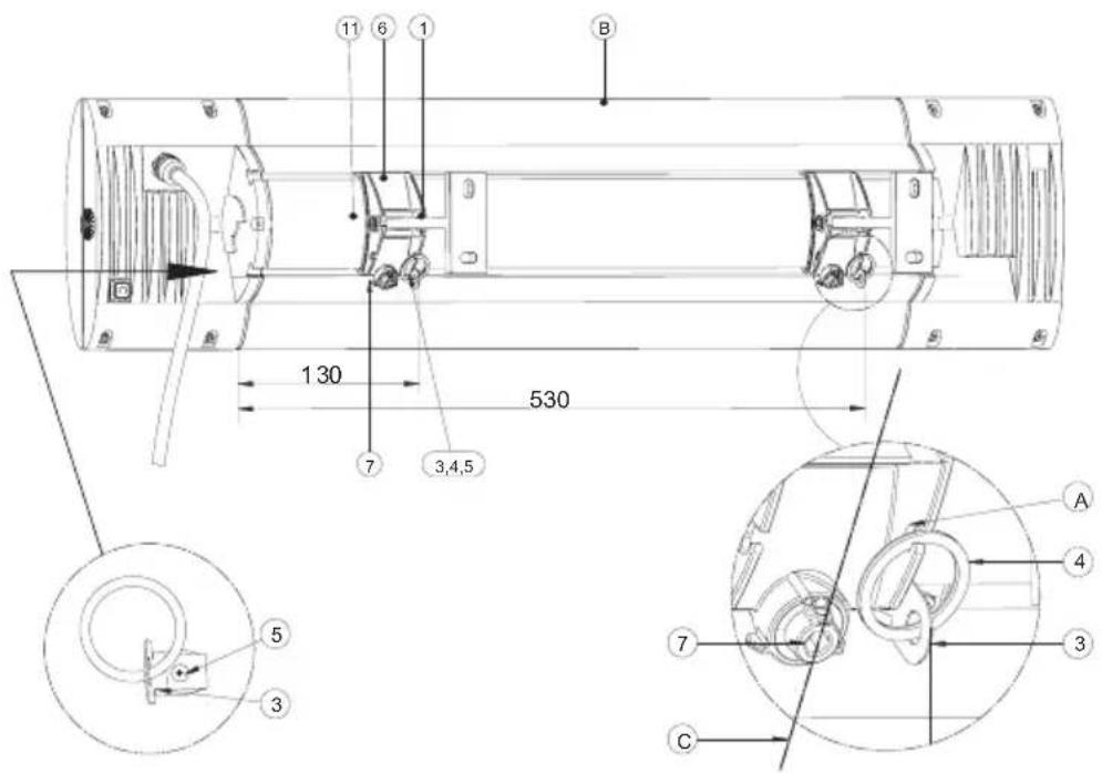 Etherma Solamagic SMS1PLUS1400T - Varning! Inget vridändlage - dra inte 180^ - dra inte at excenterspannaren for hart! - 1