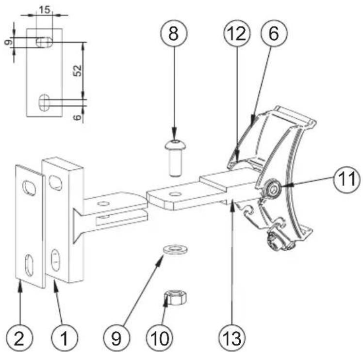 Etherma Solamagic SMS1PLUS1400T - Fase 2: Montaggio dell'adattatore sul supporto a T - 1