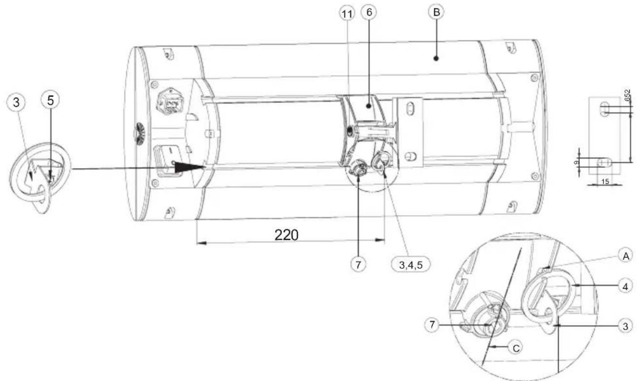 Etherma Solamagic SMS1PLUS1400T - Atença: sem batente de rotação; sem rotação a 180^ - não rodar excessivamente o tensor excêntrico! - 1