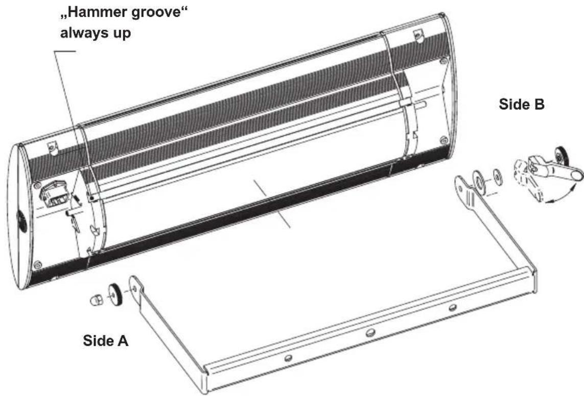 Etherma Solamagic SMS1PLUS1400T - Installation, radiant heater with bracket - 2