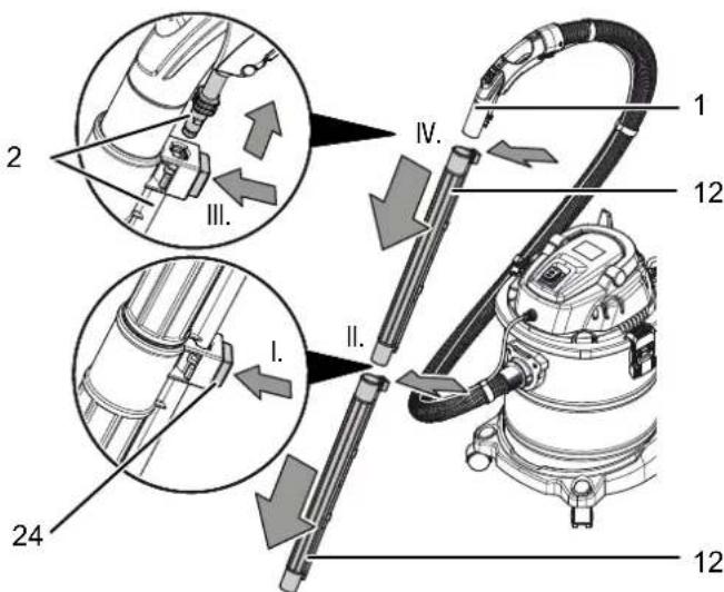 TROTEC VC 1200W - Utilisation des tubes d'aspiration - 2
