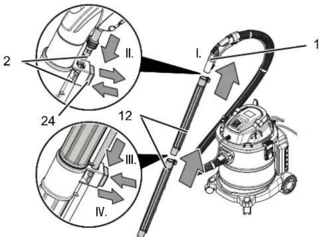 TROTEC VC 1200W - Utilisation des tubes d'aspiration - 1