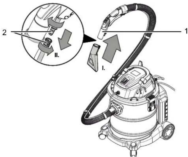 TROTEC VC 1200W - Démontage/montage de la buse sur le tuyau : - 2