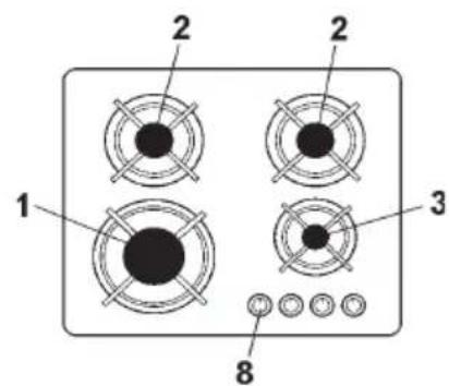 Glem Gas GV64HBK - DESCRIPTION HOBS - 1