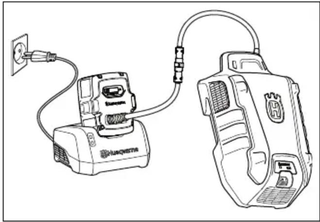 HUSQVARNA LB 553iV - Nabíjanie multibatérie - 1