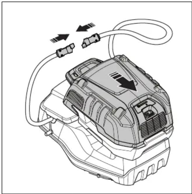 HUSQVARNA LB 553iV - Installazione e rimozione della batteria multipla (accessorio) - 7
