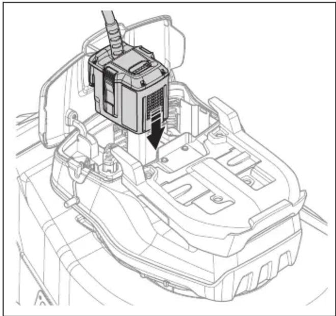 HUSQVARNA LB 553iV - 安装和拆卸多电池（附件） - 4