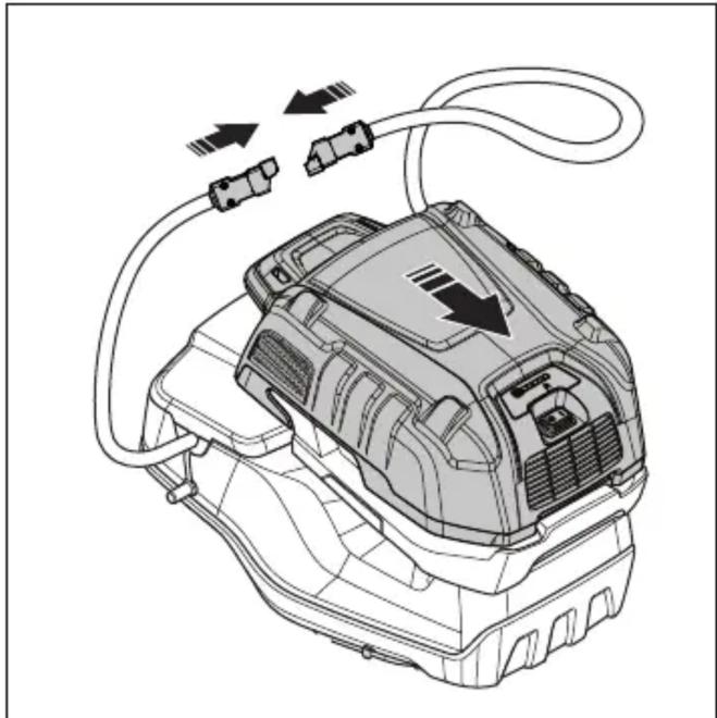 HUSQVARNA LB 553iV - Pentru a instala și demonta bateria multiplă (accesoriu) - 7