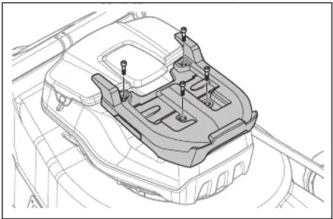HUSQVARNA LB 553iV - Τοποθέτηση και αφαίρεση της πολυμπαταρίας (παρελκόμενο) - 2