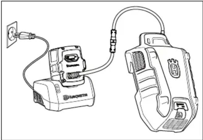 HUSQVARNA LB 553iV - Зарядка блока аккумуляторов - 1