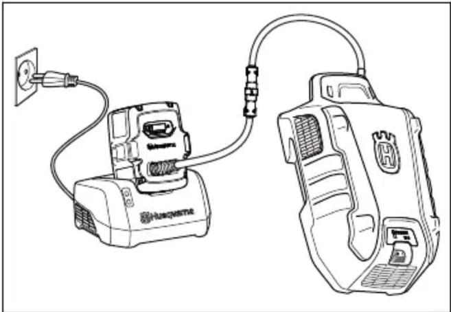 HUSQVARNA LB 553iV - マルチバッテリーの充電 - 1