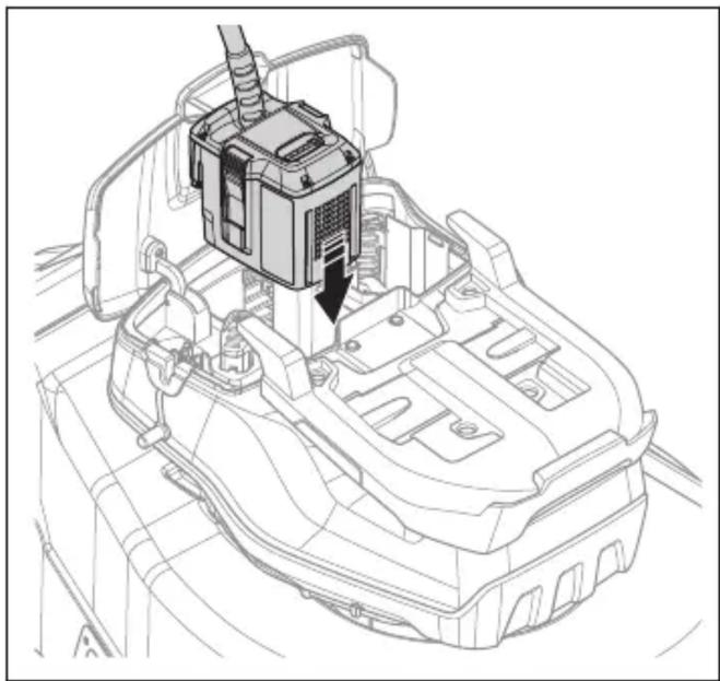 HUSQVARNA LB 553iV - De multi-accu (accessoire) monteren en verwijderen - 5